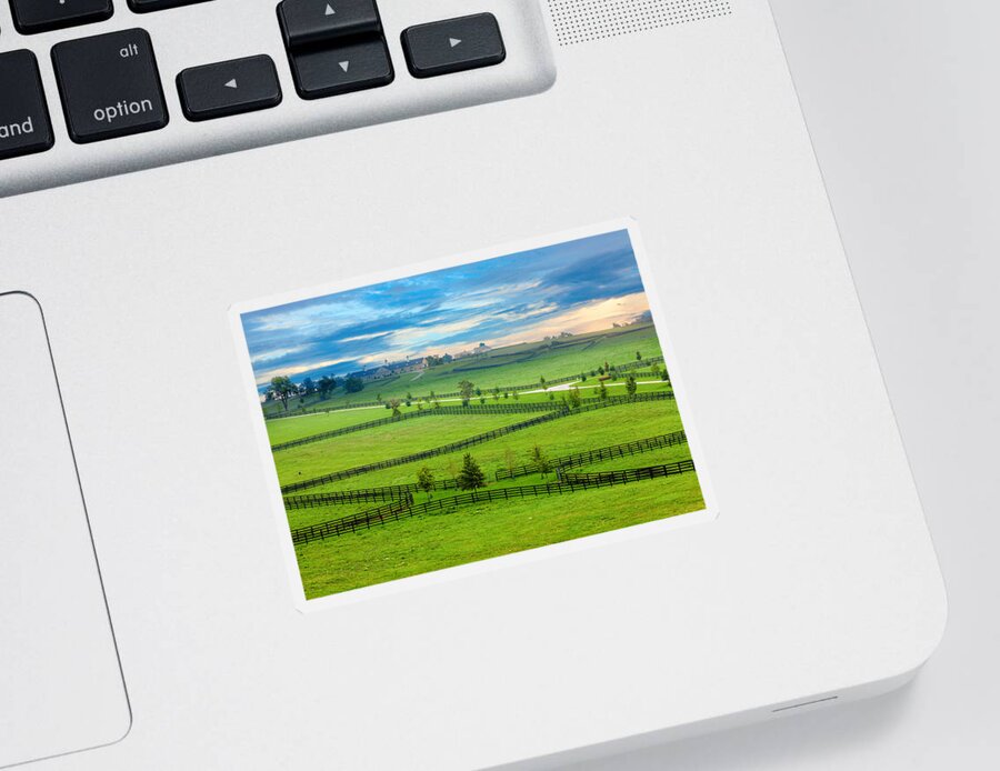 Horse Farm Sticker featuring the photograph Horse country #1 by Alexey Stiop