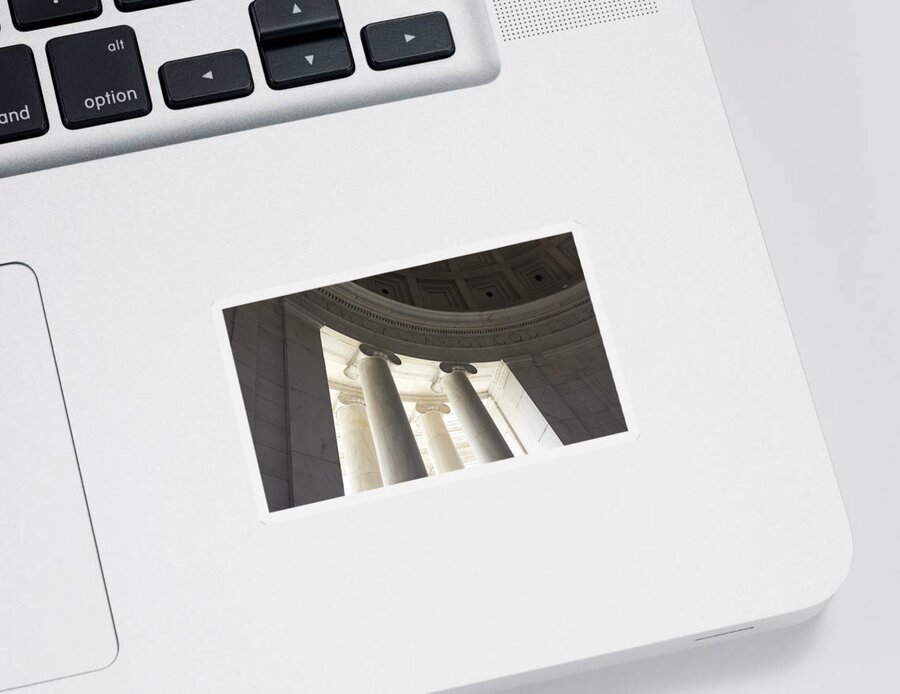 Declaration Of Independence Sticker featuring the photograph Jefferson Memorial Architecture by Kenny Glover