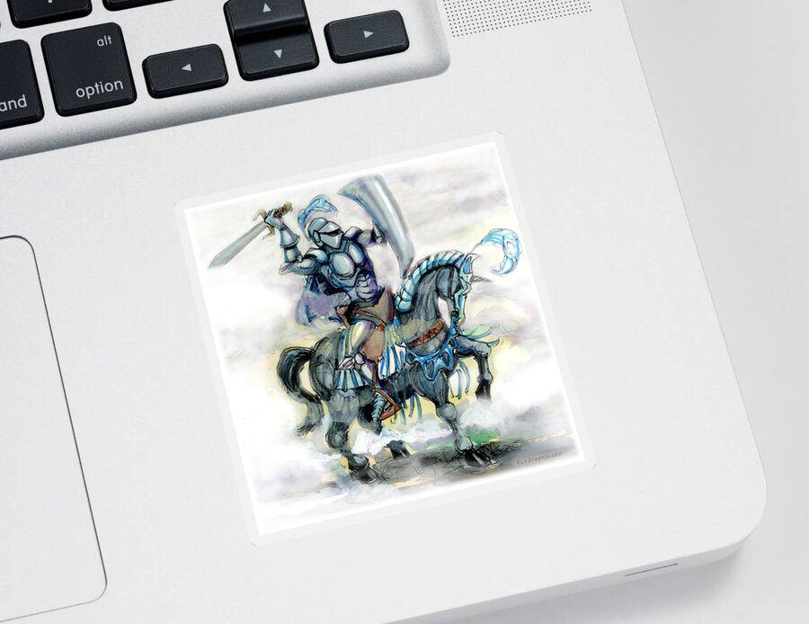 Knight Sticker featuring the digital art Knight by Kevin Middleton