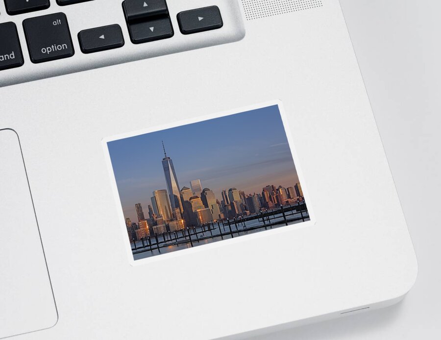 World Trade Center Sticker featuring the photograph Lower Manhattan Skyline #1 by Susan Candelario