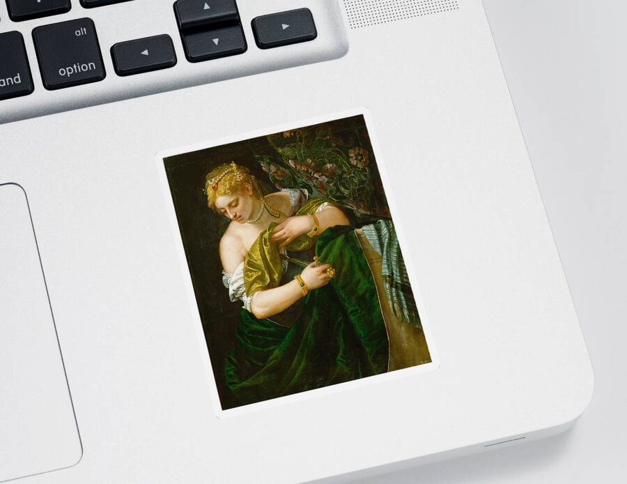 Paolo Veronese Sticker featuring the painting Lucretia #3 by Paolo Veronese