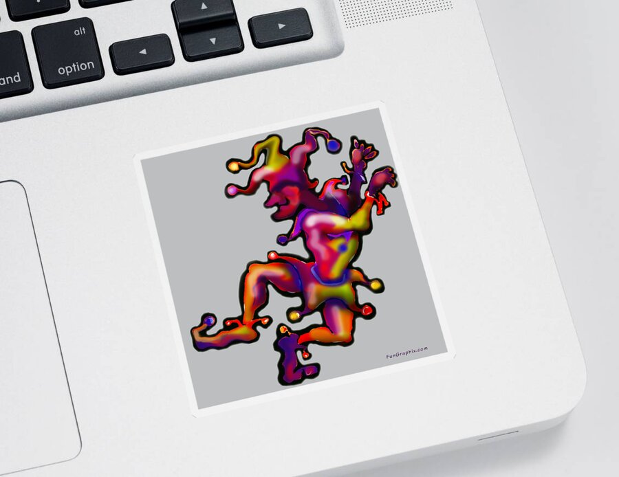 Mardi Gras Sticker featuring the digital art Mardi Gras Jester #1 by Kevin Middleton