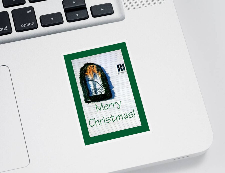 Celebrate Sticker featuring the photograph Merry Christmas Barn 1191 by Jerry Sodorff