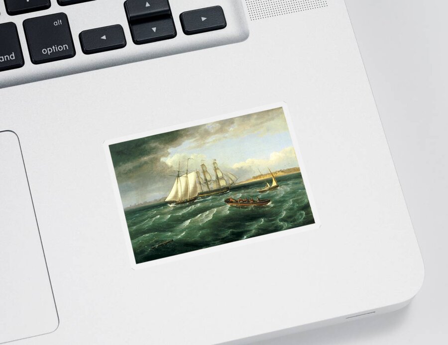 Mouth Of The Delaware Sticker featuring the painting Mouth of the Delaware by Thomas Birch