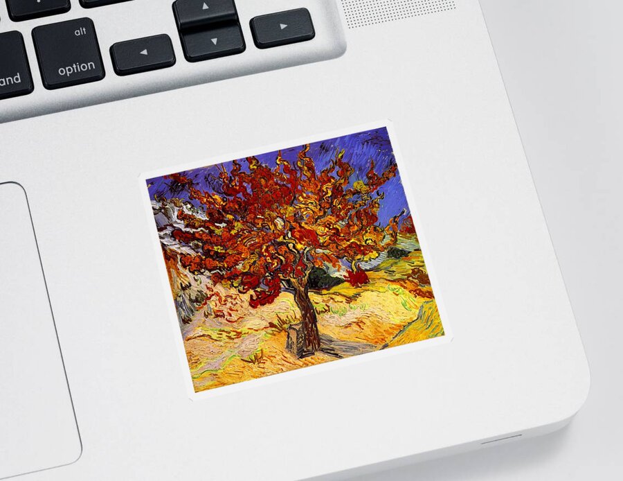 Vincent Van Gogh Sticker featuring the painting Mulberry Tree #1 by Vincent Van Gogh