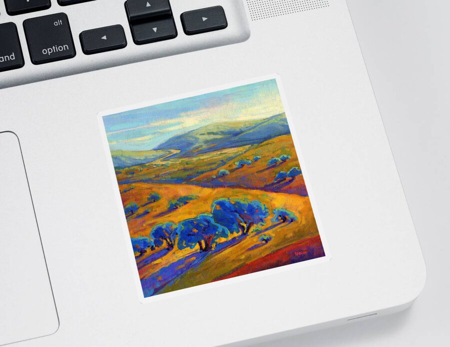 Konnie Sticker featuring the painting Rolling Hills 1 by Konnie Kim