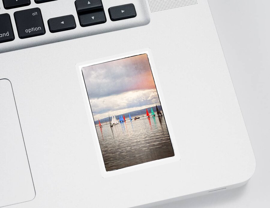 Sailboat Sticker featuring the photograph Sailing on Marine Lake a Reflection #1 by Spikey Mouse Photography