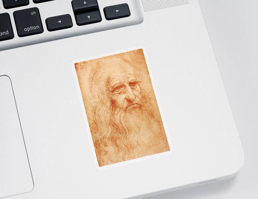 Turin Sticker featuring the painting Self Portrait by Leonardo da Vinci