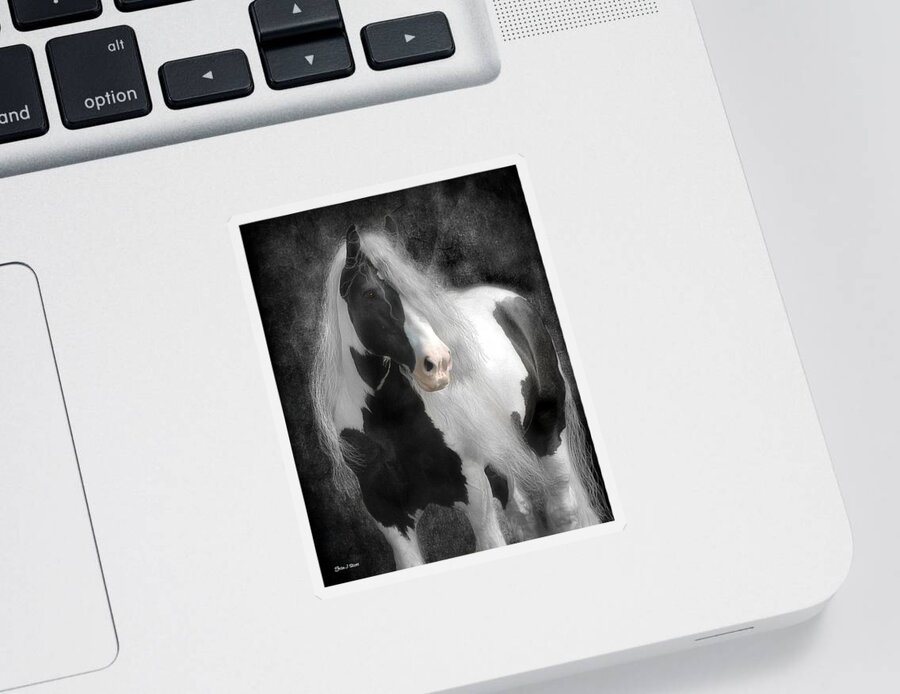 Horses Sticker featuring the digital art Slainte #1 by Fran J Scott
