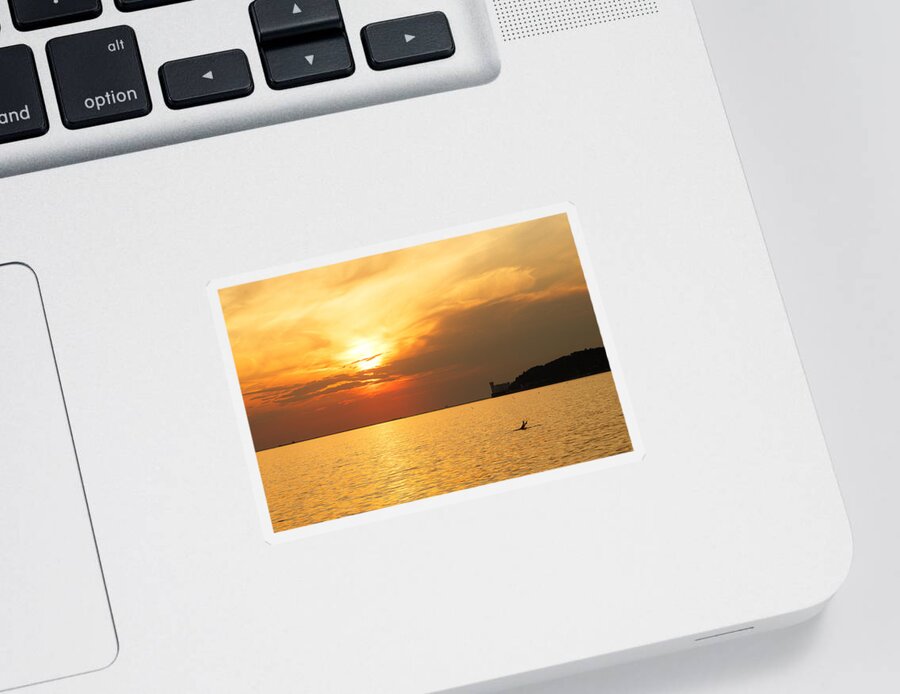 Trieste Sticker featuring the photograph Sunset over Trieste Bay #1 by Ian Middleton