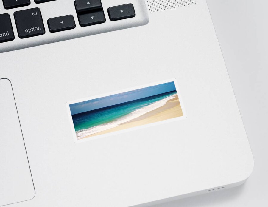 Photography Sticker featuring the photograph Surf On The Beach, Oahu, Hawaii, Usa #1 by Panoramic Images