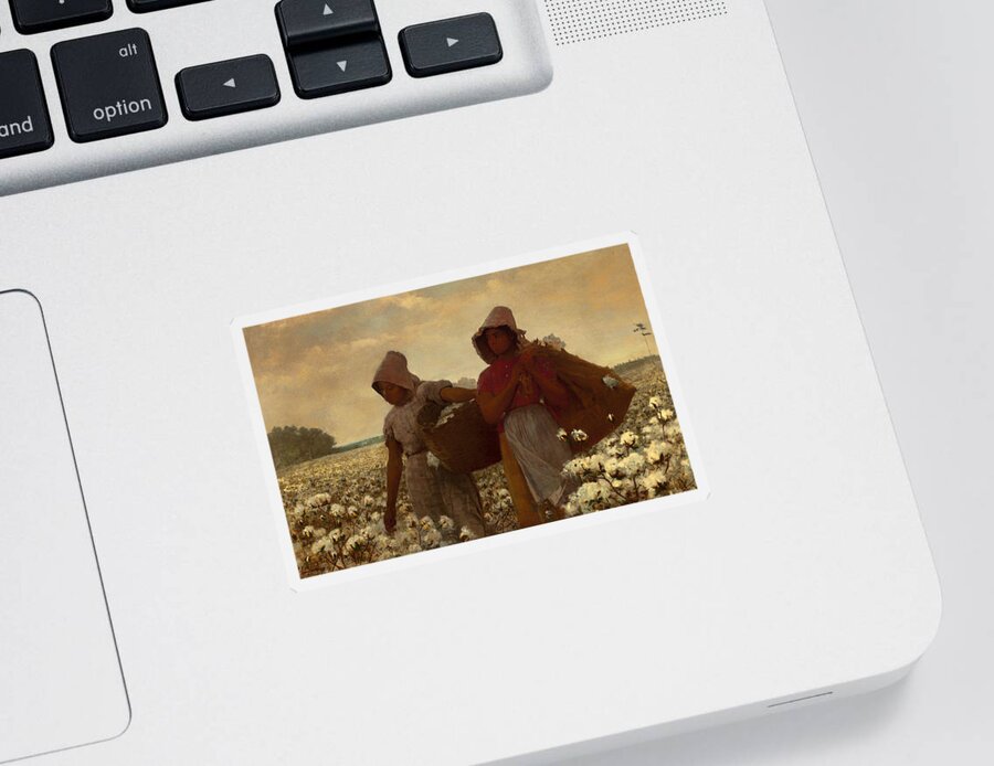 Winslow Homer Sticker featuring the painting The Cotton Pickers #4 by Winslow Homer