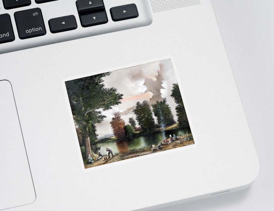 Countryside Sticker featuring the painting The Picnic by Ken Wood