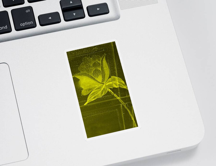 Flowers Sticker featuring the photograph Yellow Negative Wood Flower by Rob Hans