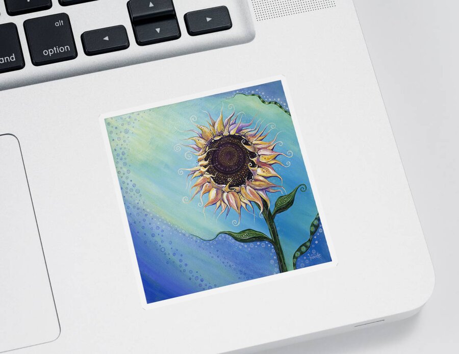 Floral Sticker featuring the painting You Are My Sunshine by Tanielle Childers