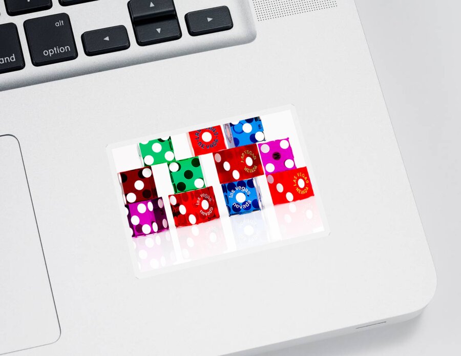 Las Vegas Sticker featuring the photograph Colorful Dice by Raul Rodriguez