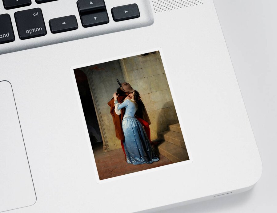 Lovers Sticker featuring the painting The Kiss by Francesco Hayez