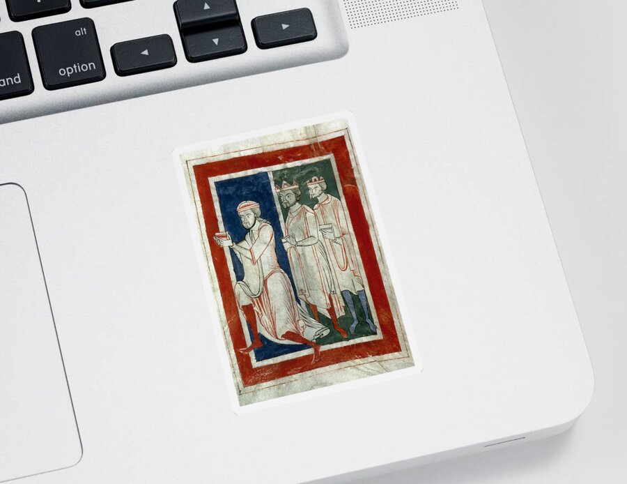 12th Century Sticker featuring the painting Adoration Of Magi #12 by Granger
