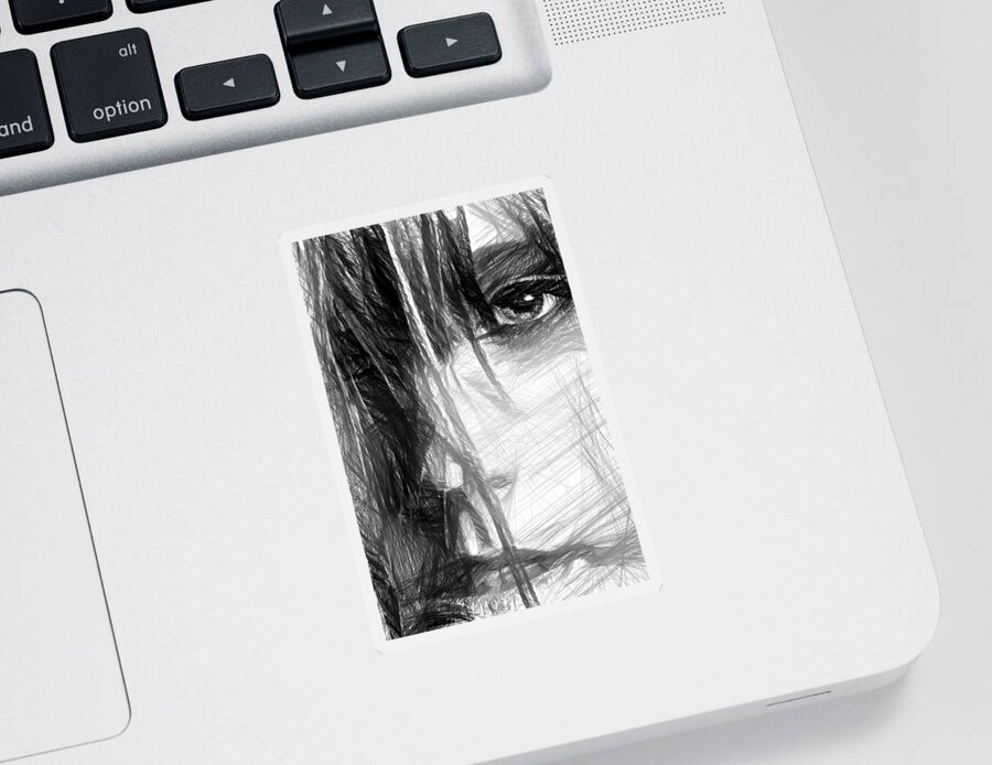 Art Sticker featuring the digital art Facial Expressions by Rafael Salazar