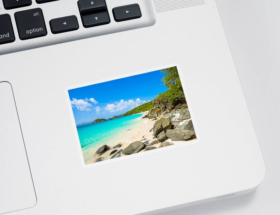 Caribbean Sticker featuring the photograph Beautiful Caribbean beach #13 by Raul Rodriguez