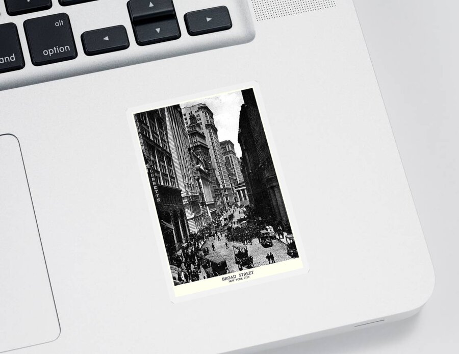 New York City Sticker featuring the painting 1900 Broad Street New York City by Historic Image