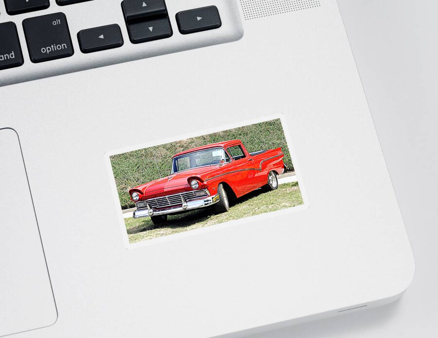 Cars Sticker featuring the photograph 1957 Ford Ranchero by AJ Schibig
