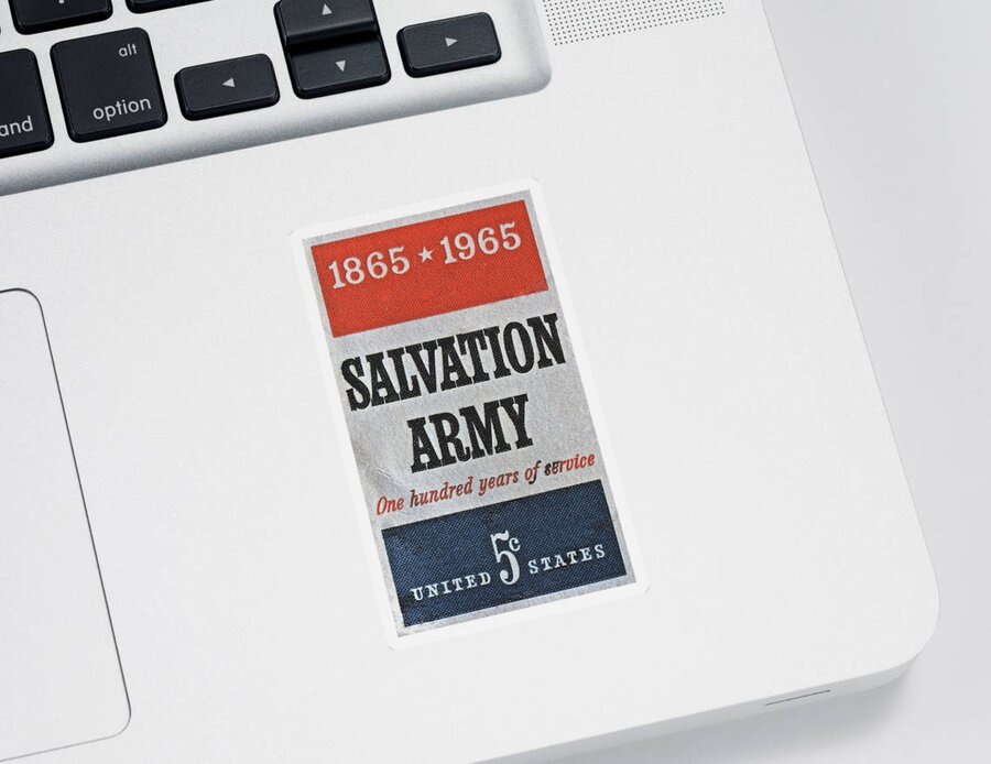 1965 Sticker featuring the photograph 1965 Salvation Army Stamp by Bill Owen