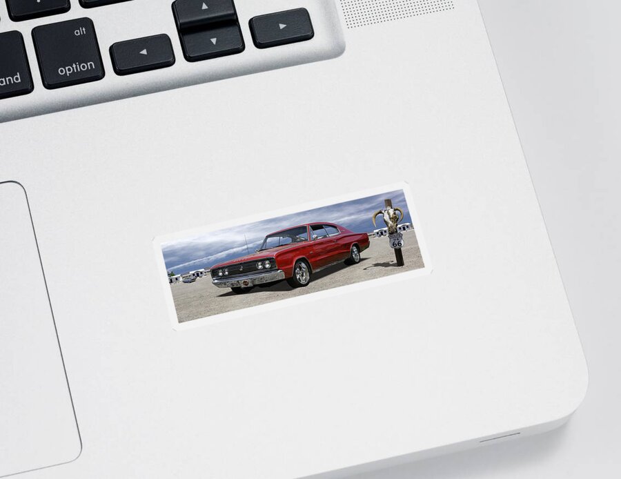 1966 Dodge Charger Sticker featuring the photograph 1966 Dodge Charger by Mike McGlothlen
