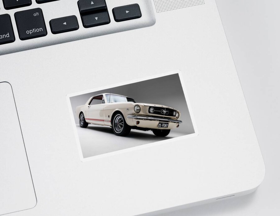 Car Sticker featuring the photograph 1966 Mustang GT by Gianfranco Weiss