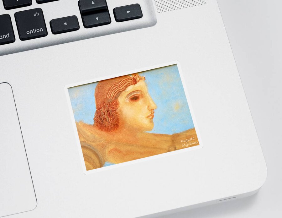 Augusta Stylianou Sticker featuring the painting Apollo Hylates by Augusta Stylianou