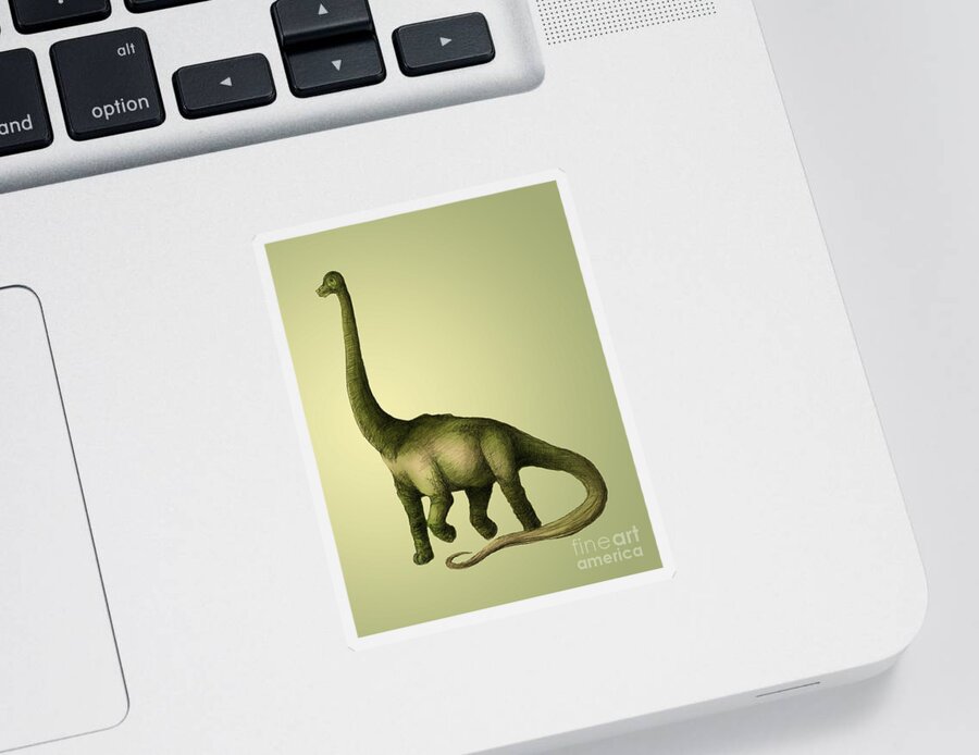 Animal Sticker featuring the photograph Brachiosaurus #2 by Spencer Sutton