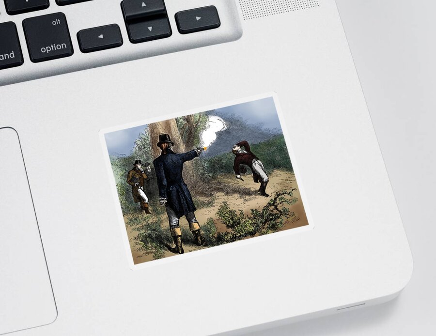 Government Sticker featuring the photograph Burr-hamilton Duel, 1804 by Science Source