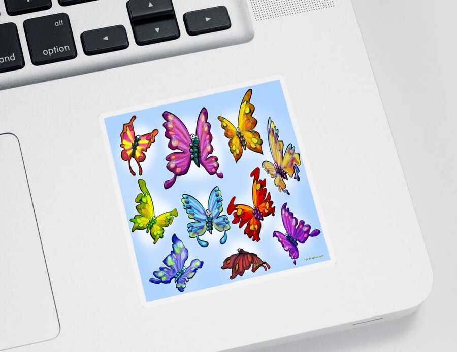Butterfly Sticker featuring the digital art Butterflies #2 by Kevin Middleton