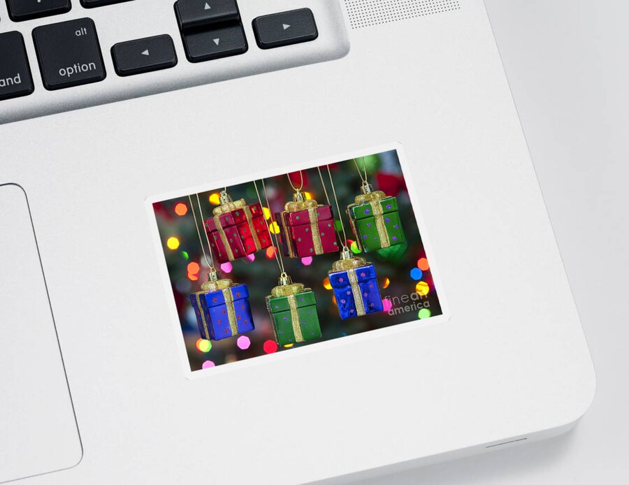 Christmas Sticker featuring the photograph Christmas Present Ornaments #3 by Jim Corwin