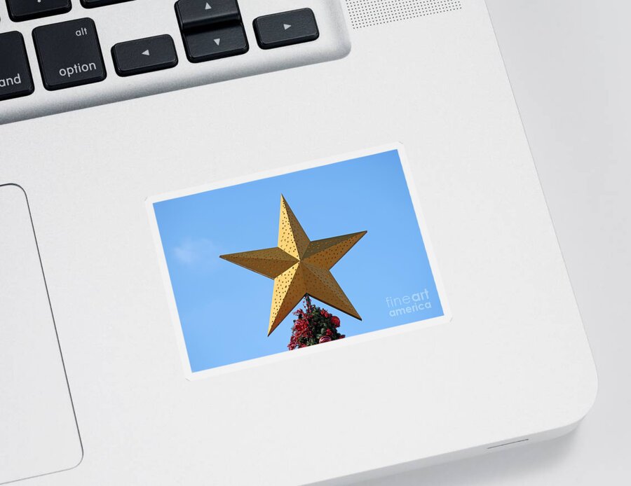 Christmas Sticker featuring the photograph Christmas star #3 by George Atsametakis