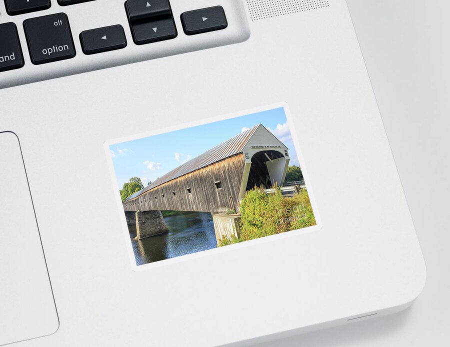 Vermont Sticker featuring the photograph Cornish-Windsor Covered Bridge III by Edward Fielding