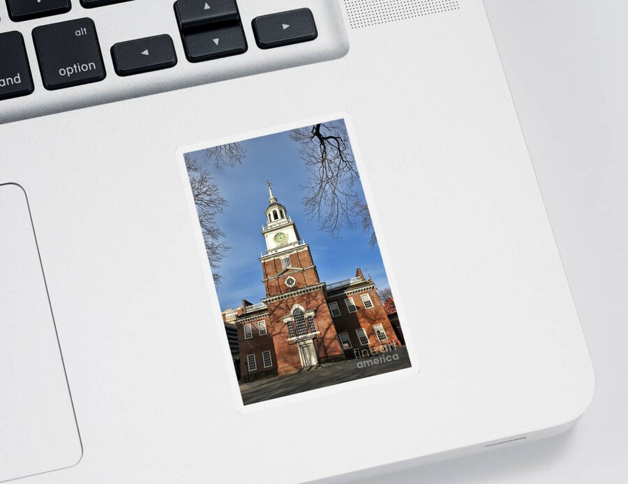 Philadelphia Sticker featuring the photograph Independence Hall in Philadelphia #2 by Olivier Le Queinec
