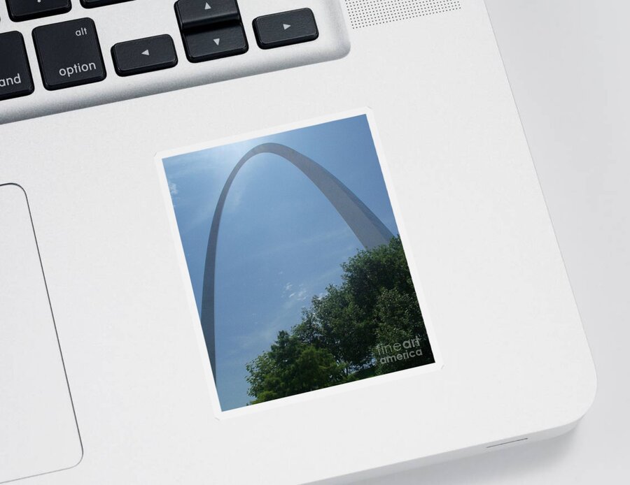  Sticker featuring the photograph Laying under the Arch by Kelly Awad