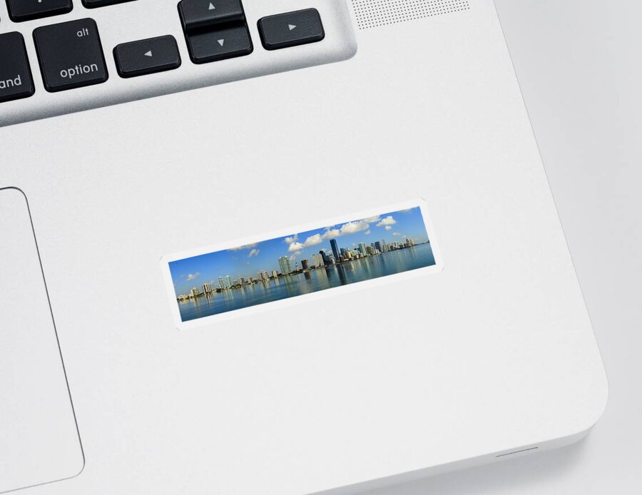 Architecture Sticker featuring the photograph Miami Skyline #2 by Raul Rodriguez