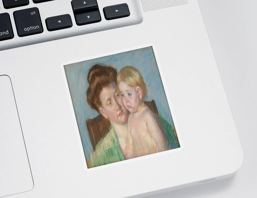 Self-portrait Sticker featuring the painting Mother And Child #7 by Celestial Images