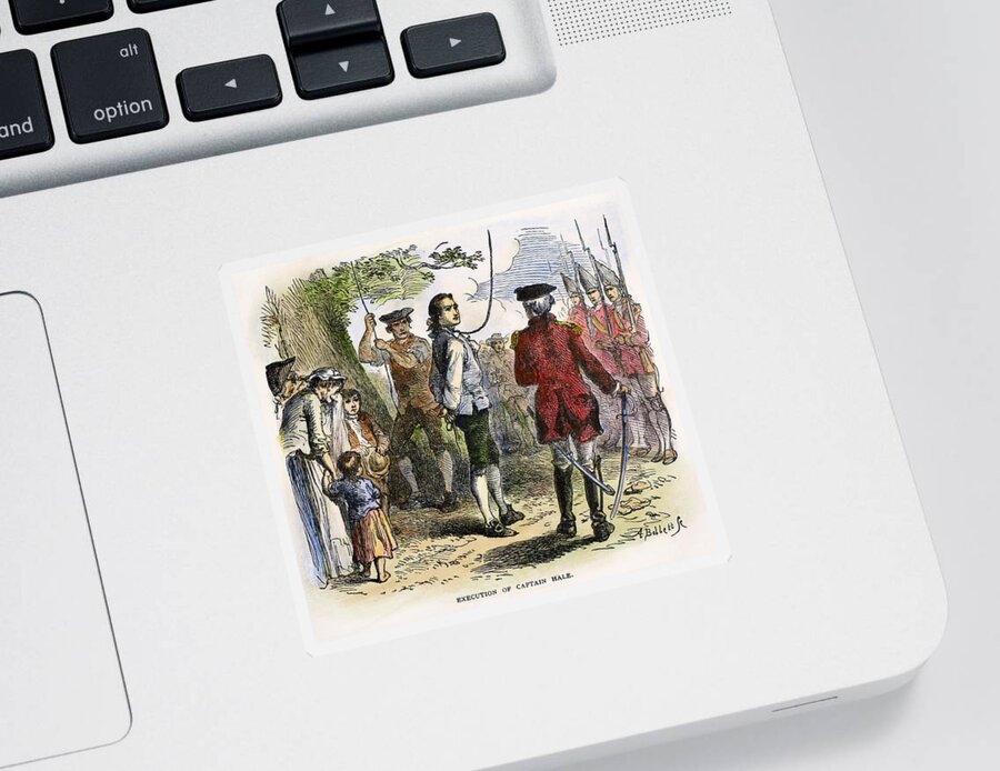 1776 Sticker featuring the drawing Nathan Hale #2 by Granger