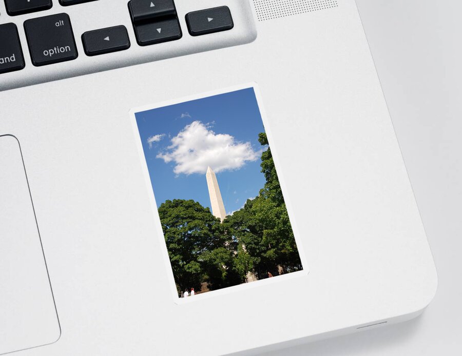 Washington Sticker featuring the photograph Obelisk Rises Into the Clouds by Kenny Glover