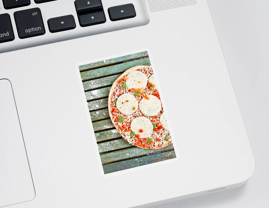 Background Sticker featuring the photograph Pizza #2 by Tom Gowanlock