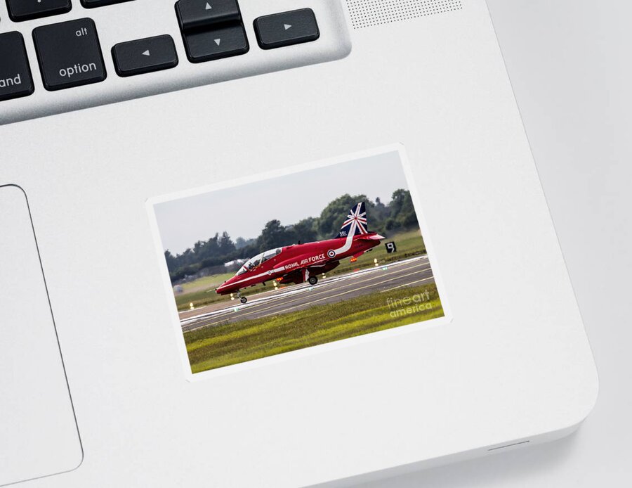 Red Arrows Sticker featuring the photograph Red Arrow #2 by Airpower Art