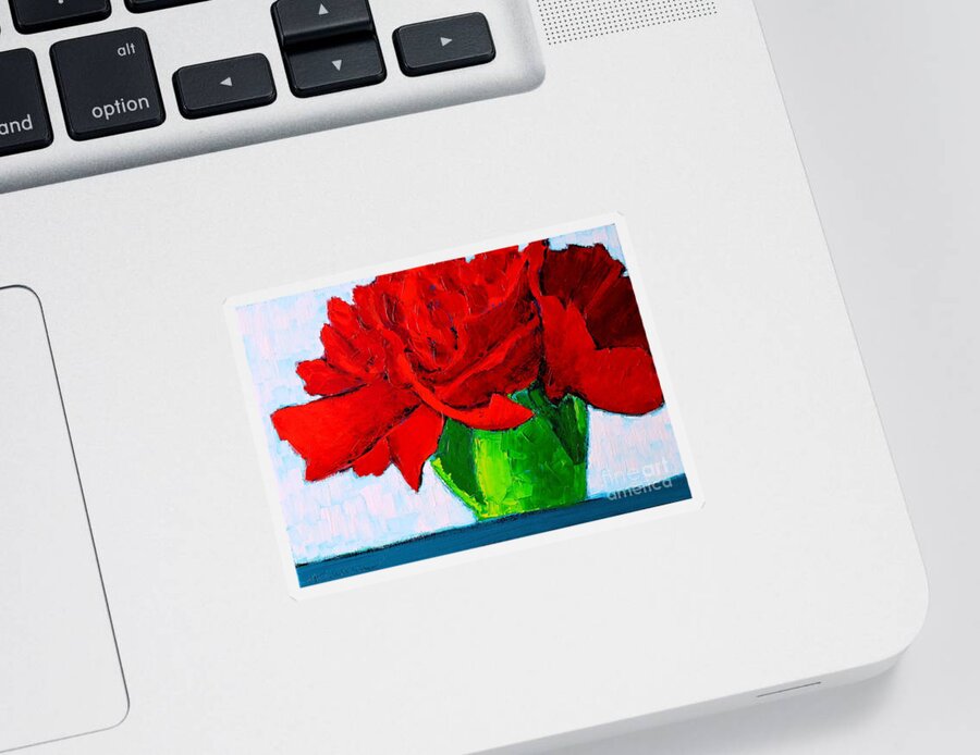 Carnation Sticker featuring the painting Red Carnation #2 by Ana Maria Edulescu