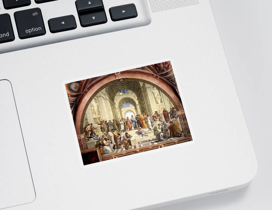 Raphael Sticker featuring the painting School of Athens by Raphael