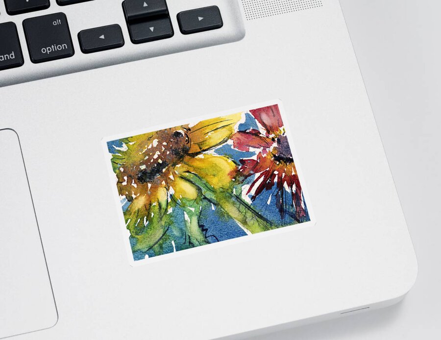 Flower Sticker featuring the painting Sunflower by Judith Levins