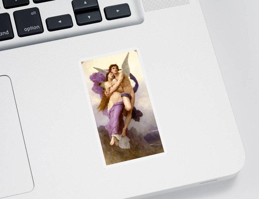 The Abduction Of Psyche Sticker featuring the painting The abduction of Psyche #2 by William-Adolphe Bouguereau