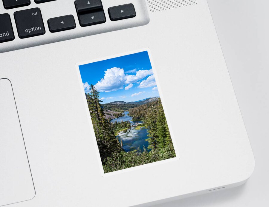 Mammoth Lake Sticker featuring the photograph Twin Lakes in Mammoth Lakes in California. #2 by Jamie Pham