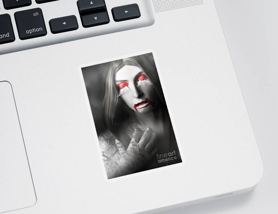 Vampire Sticker featuring the photograph Vampire #2 by Jorgo Photography